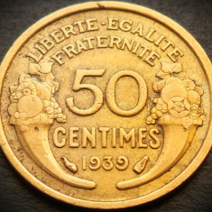 Moneda istorica 50 CENTIMES - FRANTA, anul 1939 *cod 4906 B = excelenta!