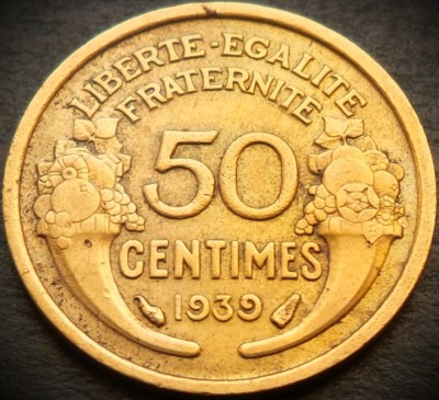 Moneda istorica 50 CENTIMES - FRANTA, anul 1939 *cod 4906 B = excelenta! foto