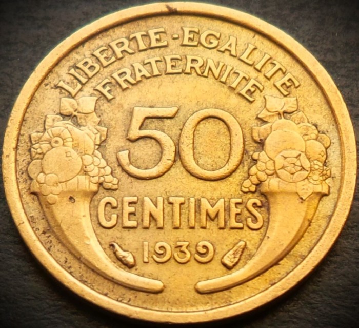 Moneda istorica 50 CENTIMES - FRANTA, anul 1939 *cod 4906 B = excelenta!