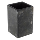 Suport Periuță de Dinți, Model Vintage, Ciment, Culoare Negru, Dimensiuni 7x7x11cm, Oem