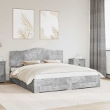 Cumpara ieftin Cadru de pat Gri din beton 180 x 200 cm Lemn prelucrat