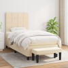VidaXL Pat box spring cu saltea, crem, 90x190 cm, textil 3136562