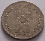 Portugalia , 20 Escudos 1986