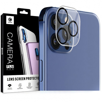 Folie Protectie Camera spate Mocolo pentru Apple iPhone 12 Pro, Sticla securizata, 9H, 2.5D foto