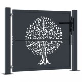 Cumpara ieftin Poarta pentru gradina, antracit, 105x105 cm, otel, design copac