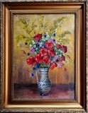 Cumpara ieftin Traian BILŢIU-DĂNCUŞ (1899-1975)-Cănceu cu flori de c&acirc;mp, pictură mare (1945)