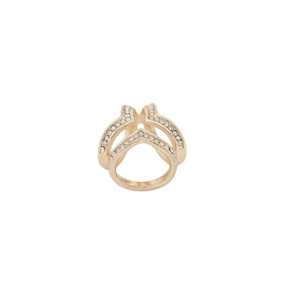 Inel pentru esarfa auriu cu cristale foto