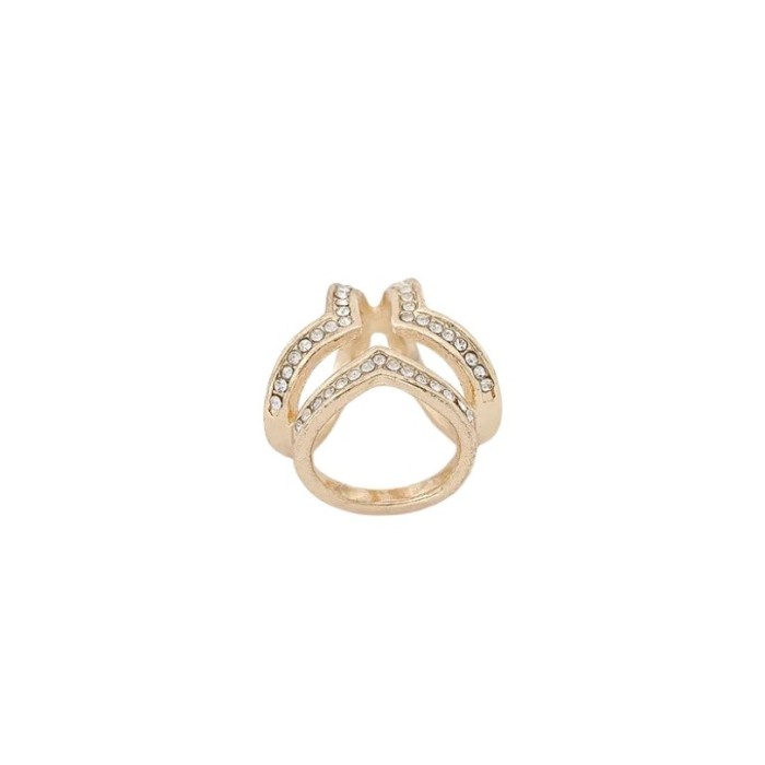 Inel pentru esarfa auriu cu cristale