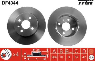 TRW DF4344 Disc frana foto