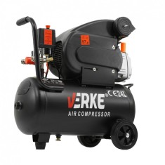 Compresor de aer cu 1 cilindri, 2CP 230V 130 L/min 8 bari, capacitate rezervor 24 litri, Verke