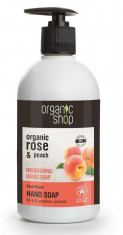 Sapun lichid nutritiv cu piersica si trandafir Rose Peach, 500 ml - Organic Shop foto