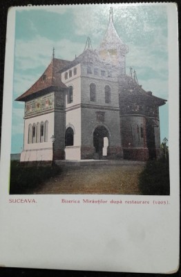 Carte postala, Suceava, Biserica Mirautilor dupa renovare (1903) foto