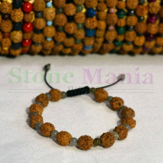 Bratara rudraksha 8mm si labradorit 4mm