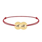 Penny - Bratara personalizata snur doi banuti din argint 925 placat cu aur galben 24K