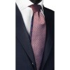 Cravata Matase Barbati, Nod Contrast Bordo-Alb, 148cm x 7cm, Made in Italy, Cutie Cadou