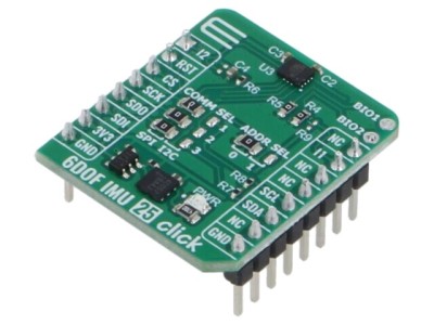 Placă prototip Click board MIKROE ST1VAFE6AXTR 3,3V I2C SPI accelerometru giroscop foto