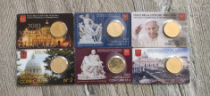 6 monede comemorative Vatican 50 eurocenti coin card foto