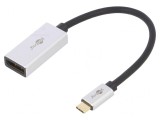 Adaptor DisplayPort 1.4 HDCP 2.2 Aurit 0.15m Negru Argintiu, Goobay