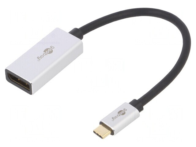 Adaptor DisplayPort 1.4 HDCP 2.2 Aurit 0.15m Negru Argintiu