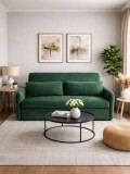 Canapea Sunny 2 Locuri Extensibila 170x90x90 cm Tapiterie Catifea Velvet Verde (cod:25092)