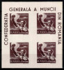 Romania 1947, LP 211 a, Confederatia Generala a Muncii, suprataxa bloc 4, MNH!, Nestampilat