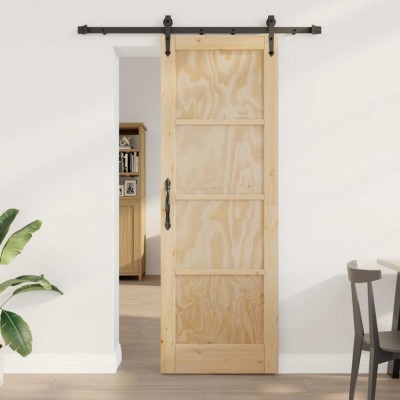 vidaXL Ușă glisantă Manual Maro 73.5 x 211 cm Lemn masiv de pin foto