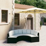 vidaXL Set mobilier de grădină cu perne, 4 piese, negru, poliratan 3064910