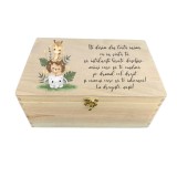 Cutie personalizata amintiri, cu mesaj de la nasi, lemn natur, 29, 5x19, 5x13 cm