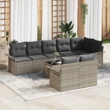 Cumpara ieftin Set de canapele pentru grădină 9 pcs Gri deschis Rattan poli