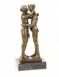 Doi barbati - statueta erotica pe soclu din marmura KF-76, Bronz, Nuduri
