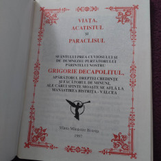 Viata,Acatistul Paraclisul SFANTULUI Cuvinciosului Parin.GRIGORE DECAPOLITUL1997