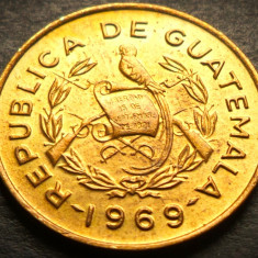 Moneda exotica 1 CENTAVO - GUATEMALA, anul 1969 * cod 3597 = UNC + LUCIU BATERE