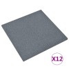 Placi de protectie la cadere 12 buc, gri, 50x50x3 cm, cauciuc