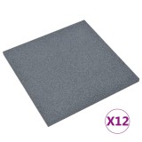 Cumpara ieftin Placi de protectie la cadere 12 buc, gri, 50x50x3 cm, cauciuc