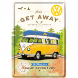 Placa metalica - VW - Get Away - 10x14 cm, Nostalgic Art Merchandising