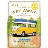 Placa metalica - VW - Get Away - 10x14 cm, ART