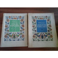 LITERATURA POPULARA; POEZII POPULARE ( 2 VOL ) - M. EMINESCU; V. ALECSANDRI