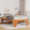 VidaXL Cadru de pat de podea Maro 90 x 190 cm Lemn masiv de pin