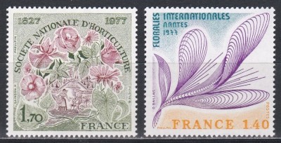 Franta 1977 - Flori, 2 Serii, MNH foto
