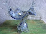 Vintage / Design - Cos / Cosulet din sticla transparenta si colorata realizat manual model deosebit anii 60-70 !