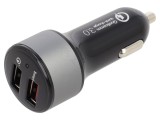 Alimentator USB NAVILOCK 62739, 2 x USB A, 12-24V DC, Negru