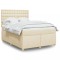 vidaXL Pat box spring cu saltea, crem, 160x200 cm, material textil 3293650