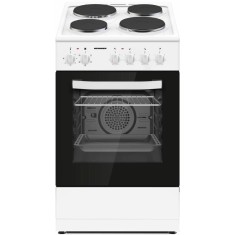 Aragaz Heinner HFSC-S56E4HMWH, 4 plite electrice, cuptor electric, clasa A, grill, ventilatie, 50x60cm, alb