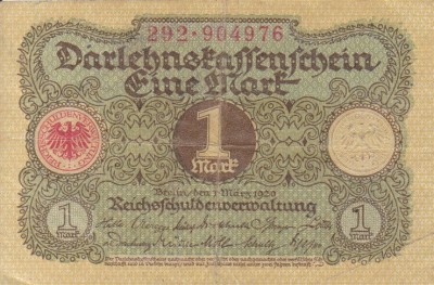 GERMANIA 1 marca 1920 VF!!! foto
