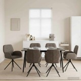 Cumpara ieftin Scaune de dining rotative 6 buc. Piele Suedata Sintetica