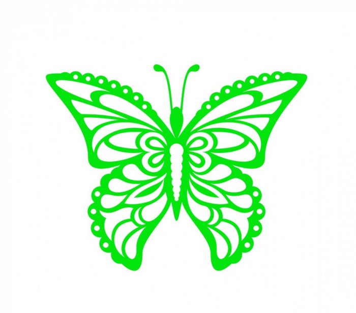 Sticker decorativ Fluture, Verde, 60 cm, 1157ST-9