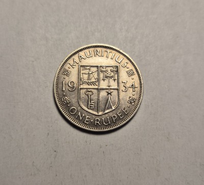 Mauritius 1 One Rupee 1934 Piesa de Colectie foto