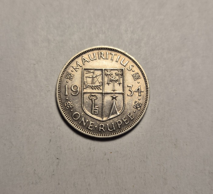 Mauritius 1 One Rupee 1934 Piesa de Colectie
