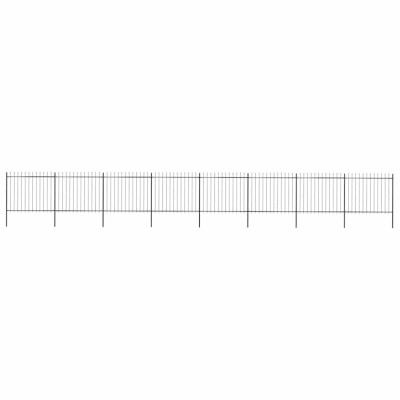 vidaXL Gard de grădină cu v&amp;acirc;rf suliță, negru, 13,6 x 1,5 m, oțel foto