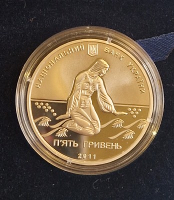 Ucraina, Ukraine, 5 Hryven, Grivne, 2011,150th anniversary of birth of Dniprova Chaika, cutie, Argint, tiraj 5.000 foto